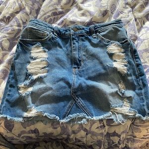 Hollister high rise denim mini skirt